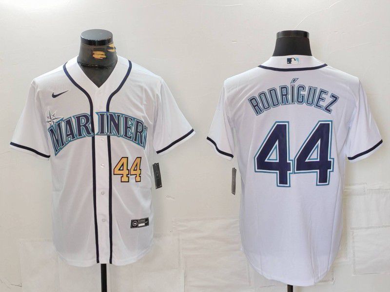 Men Seattle Mariners #44 Rodr iguez White Game 2024 Nike MLB Jersey style 1